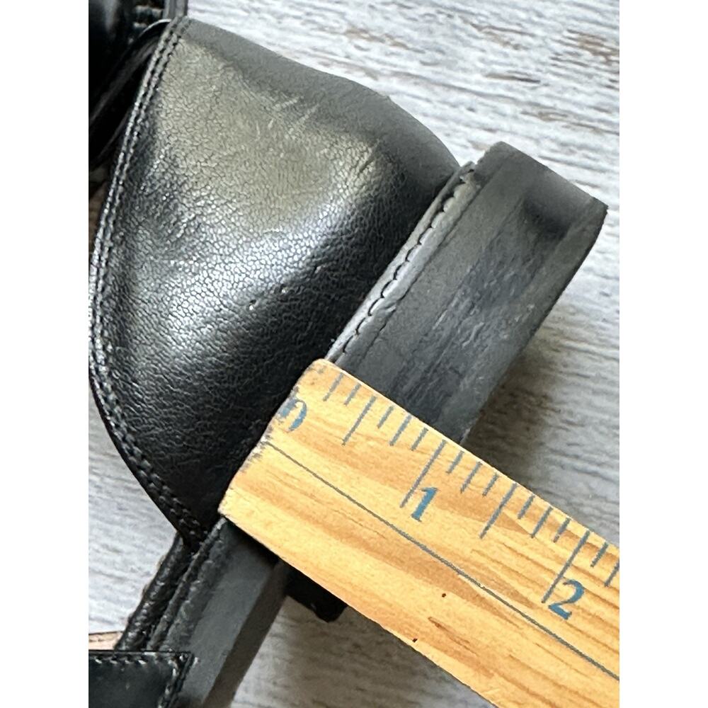 Inch 2 closed toe sandal Shoes 41 Black Leather Mary Janes 11 No Ankle Straps - Picture 14 of 14